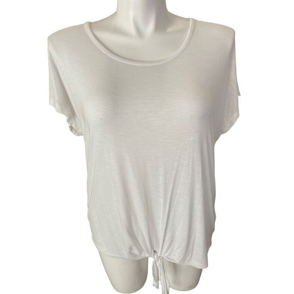 18/20 Lane Bryant White Tie Front Short Sleeve Shirt Tee